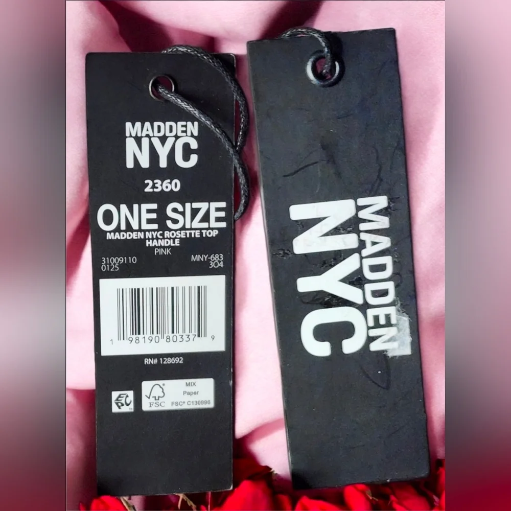 Madden NYC Women's Rosette Top Handle Handbag In Pastel Pink NWT - Picture 15 of 16